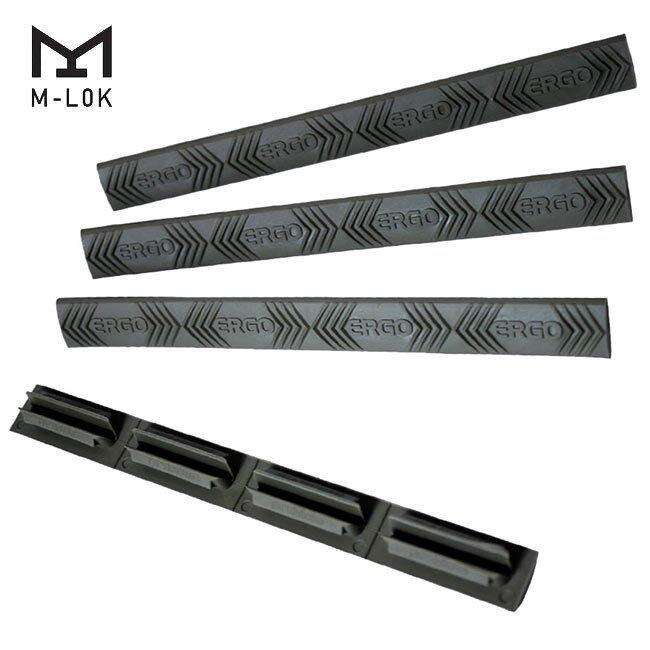 Grips Pads Stocks Ergo Grip Ready Series ERGO4-SLOT Modular WedgeLock Railcover (4pk)Blk M-Loc Compatible